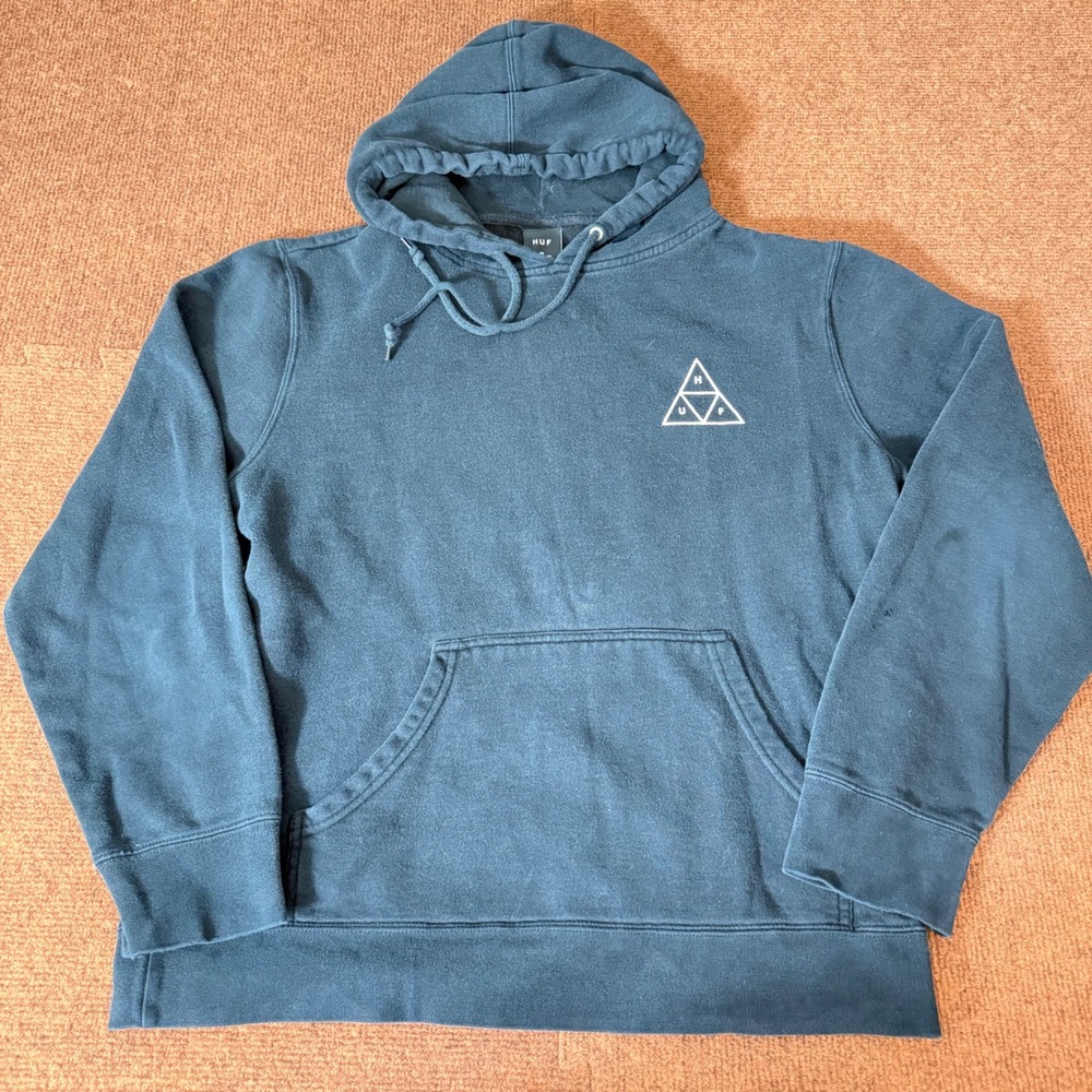 HUF Mens Triple Triangle Wolf Moon Graphic Hoodie Black‎ Pullover Sweatshirt M